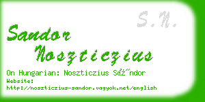 sandor noszticzius business card